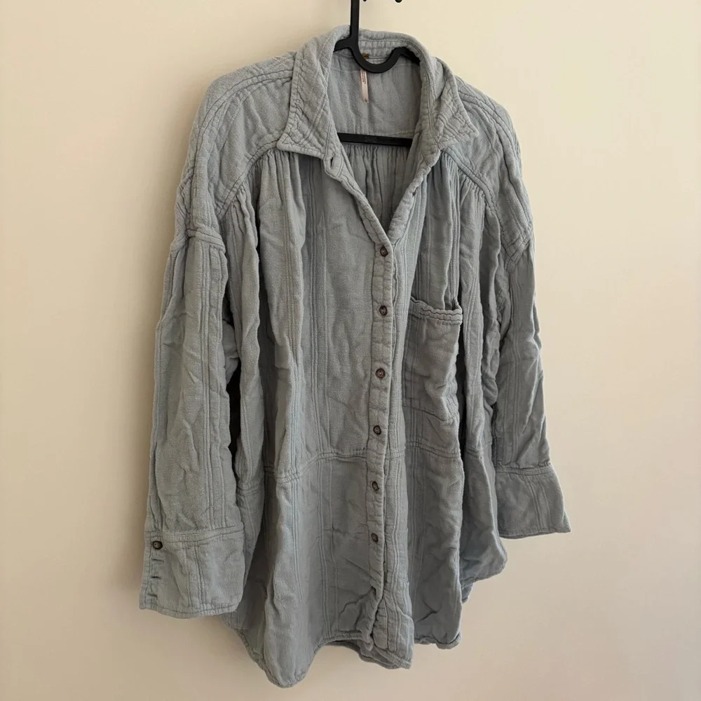 Free People Rayon Blend Button Down Top - Picture 2 of 6